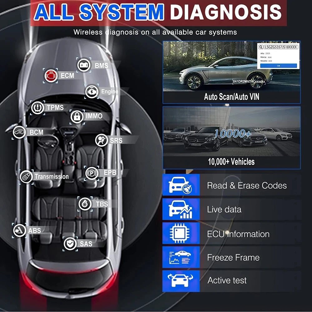 XTOOL A30 Pro Car Bi-Directional Scanner Full Systems Diagnostic Tool with 15 Services Key Programming ABS Bleeding Free Update