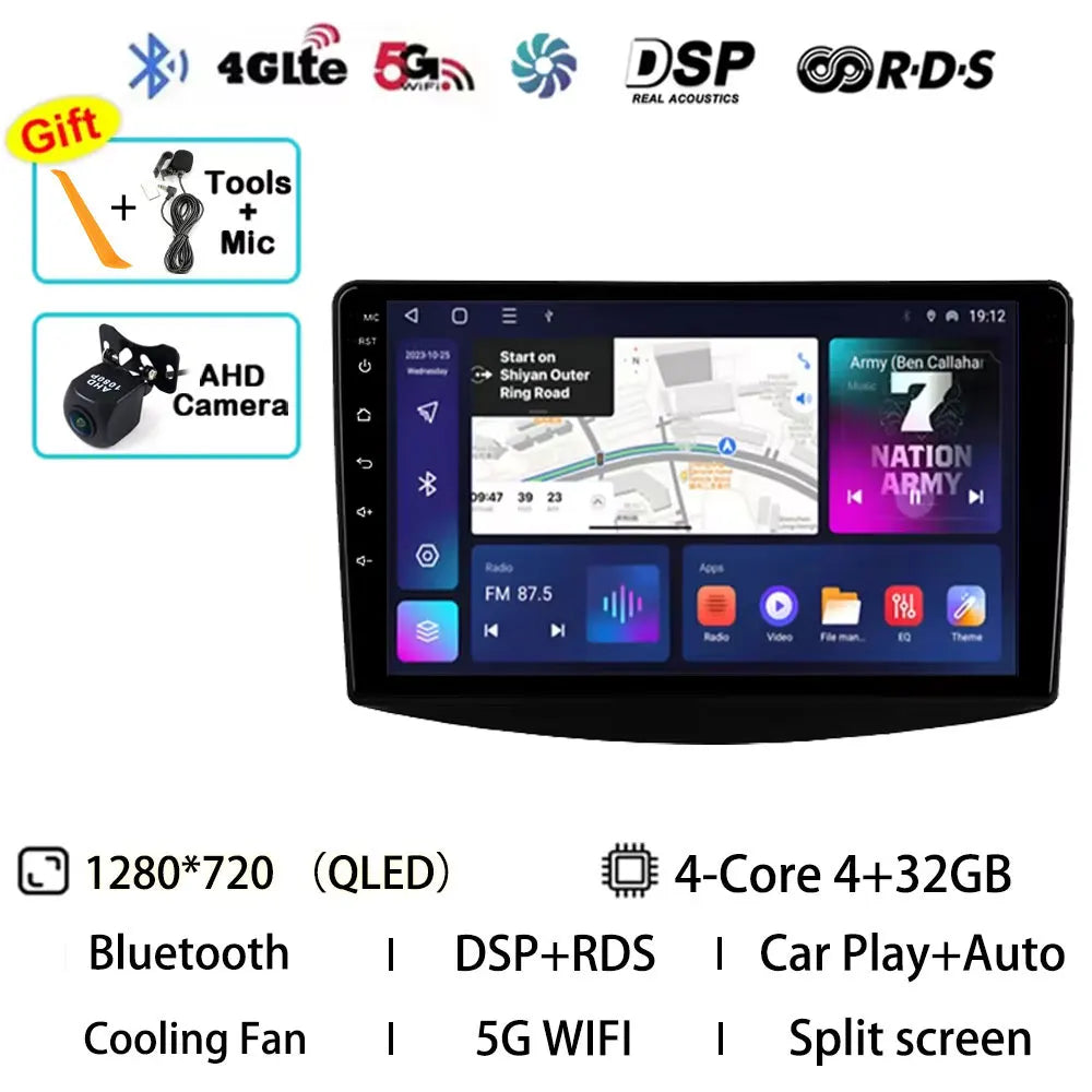 Android 15 Car Radio For Mitsubishi Grandis 1 2003 - 2011 GPS Multimedia Player Navi Head Unit Stereo Wireless Carplay Auto QLED