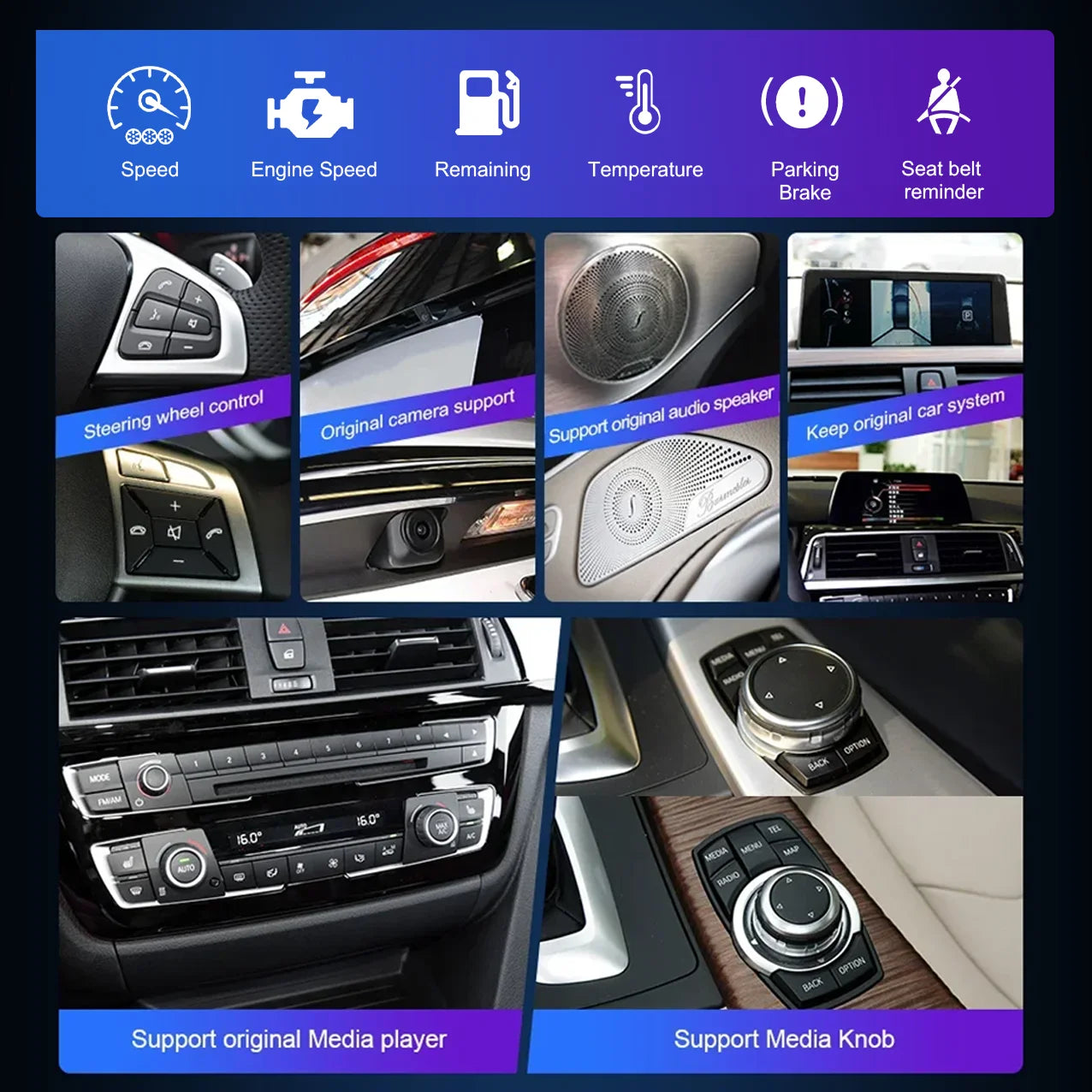 Wireless Carplay Android Auto For BMW 3 4 Series F30 F31 F32 F33 F34 F36 NBT Multimedia Display Touch Screen GPS Navi
