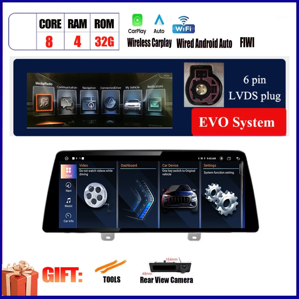 For BMW X3 G01 X4 G02 2018 2019 Car Carplay 12.3 Inch Android Touch Screen Monitor Stereo Speakers Radio Multimedia Player Auto