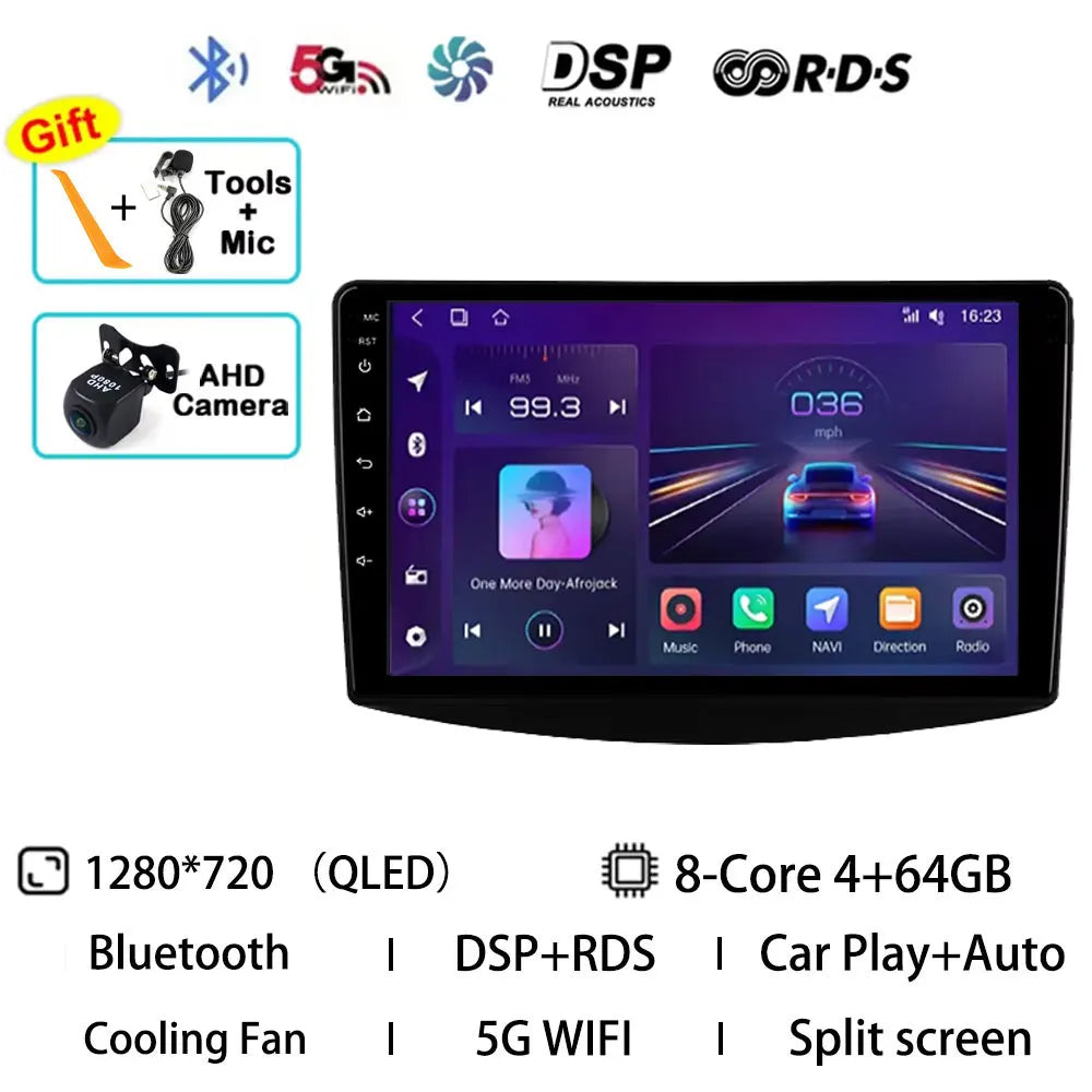 Android 15 Car Radio For Mitsubishi Grandis 1 2003 - 2011 GPS Multimedia Player Navi Head Unit Stereo Wireless Carplay Auto QLED