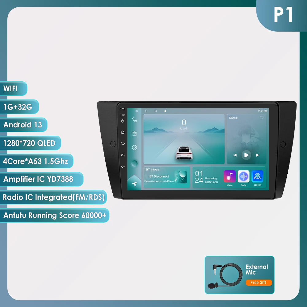 Hizpo Car Radio For BMW 3 Series E90 E91 E92 E93 2006-2012 Stereo Multimedia Wireless CarPlay Android Auto No 2 din 2din DVD RDS