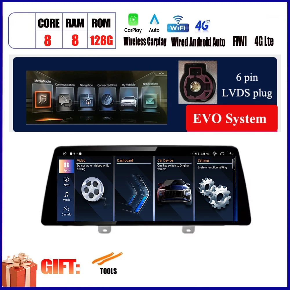 For BMW X3 G01 X4 G02 2018 2019 Car Carplay 12.3 Inch Android Touch Screen Monitor Stereo Speakers Radio Multimedia Player Auto
