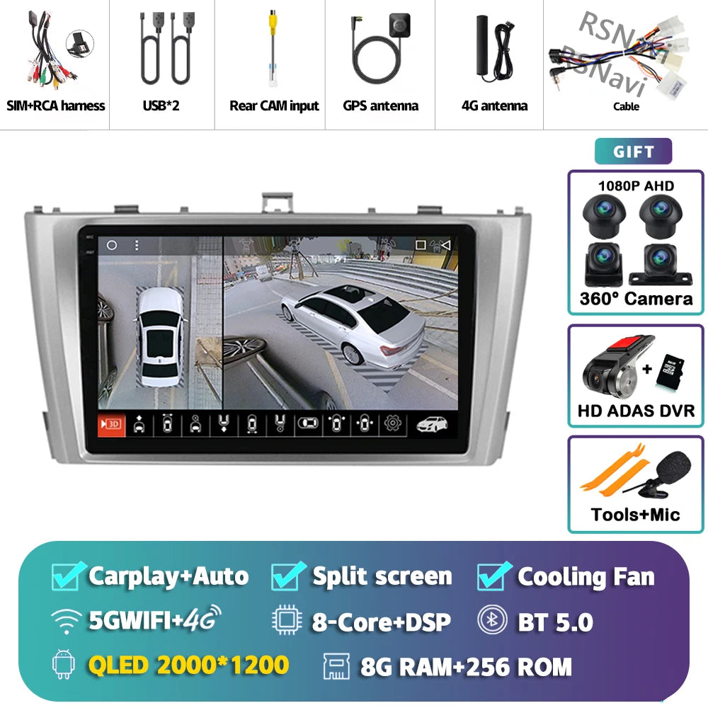 Android 14 Car Radio For Toyota Avensis T27 2009 - 2015 Navigation GPS Multimedia Player Stereo wifi+4G Carplay auto video 2din
