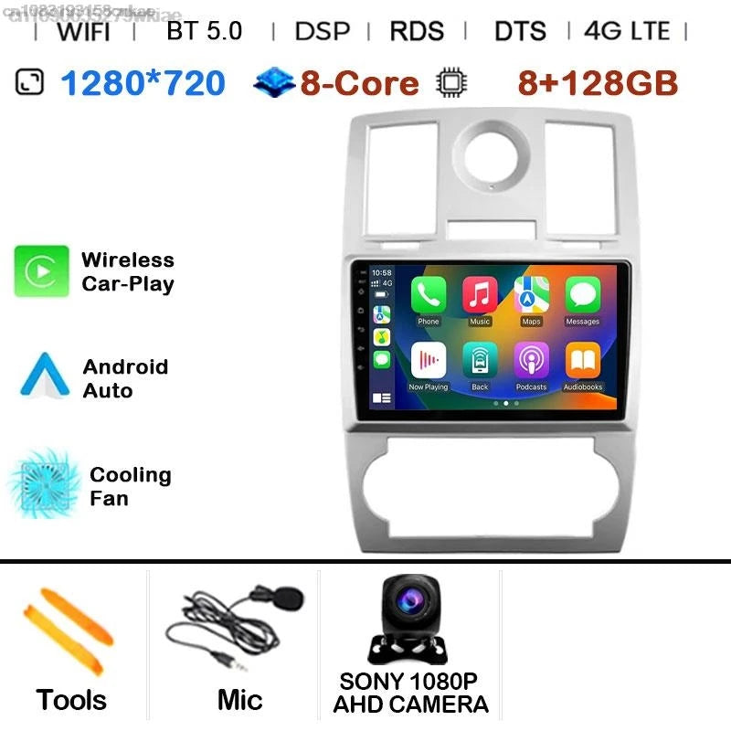 Android 14 For Chrysler 300/300C 2004-2011 Car Radio Stereo Wifi Navi Multimedia Video Player Autoradio 2Din 9in GPS Navi Maps