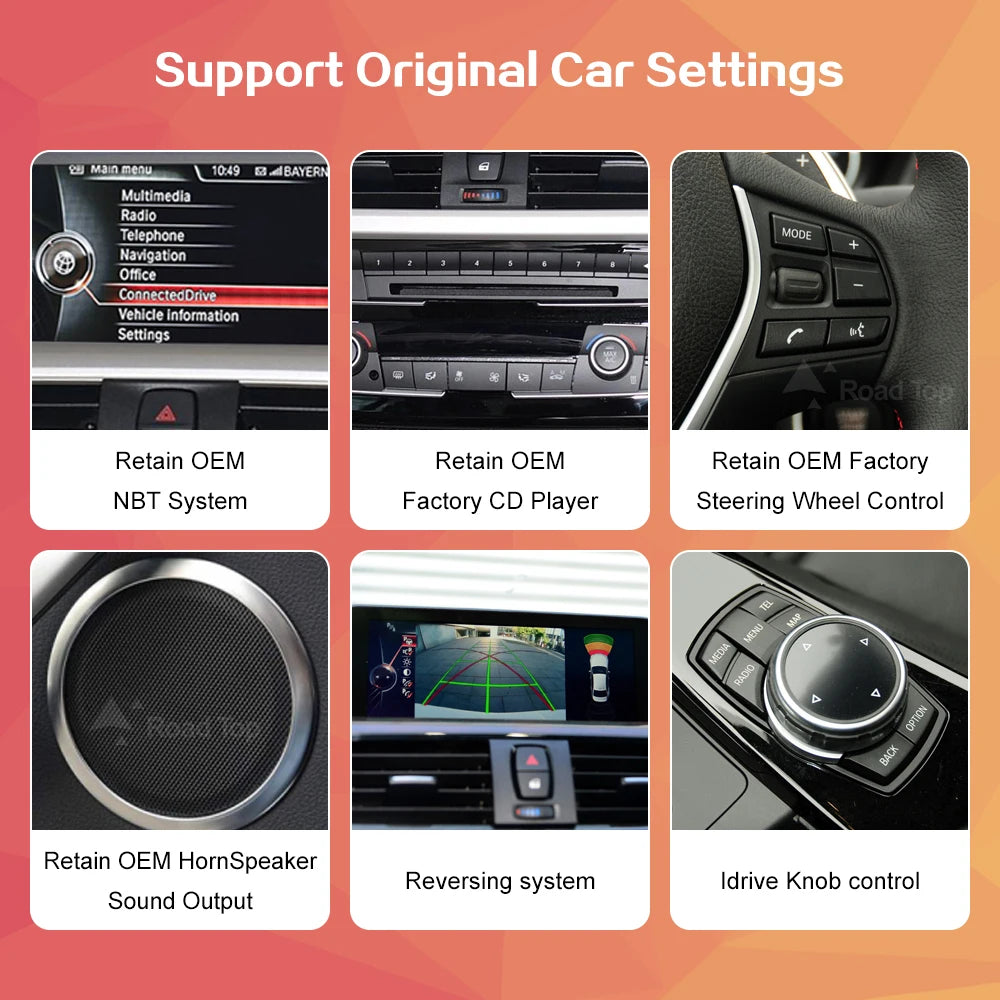 1920*720 Wireless Carplay Multimedia Screen Android Auto For BMW 1 2 3 4 Series F20 F21 F22 F23 F45 F30 F31 F33 F36 NBT System