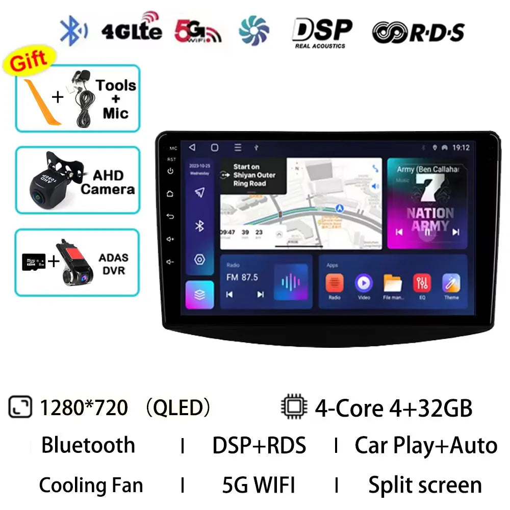 Android 15 Car Radio For Mitsubishi Grandis 1 2003 - 2011 GPS Multimedia Player Navi Head Unit Stereo Wireless Carplay Auto QLED