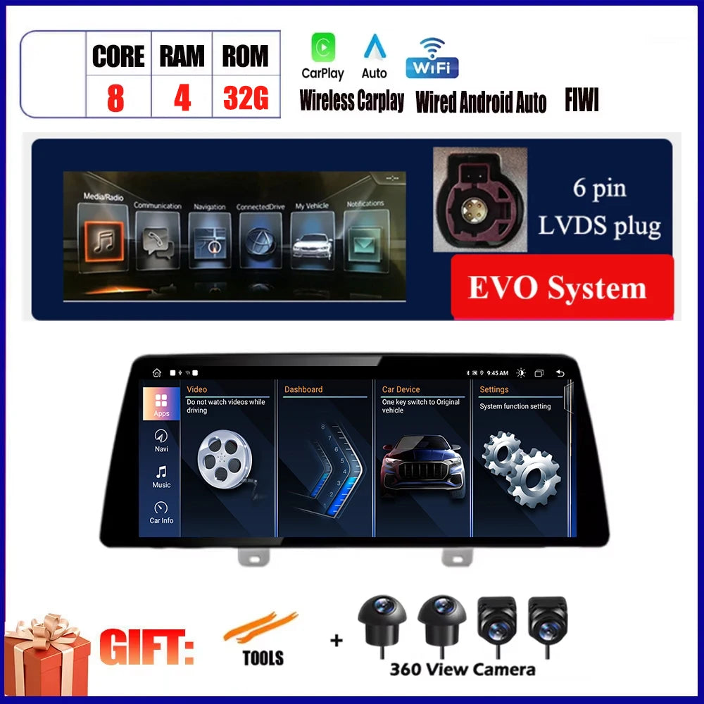 For BMW X3 G01 X4 G02 2018 2019 Car Carplay 12.3 Inch Android Touch Screen Monitor Stereo Speakers Radio Multimedia Player Auto