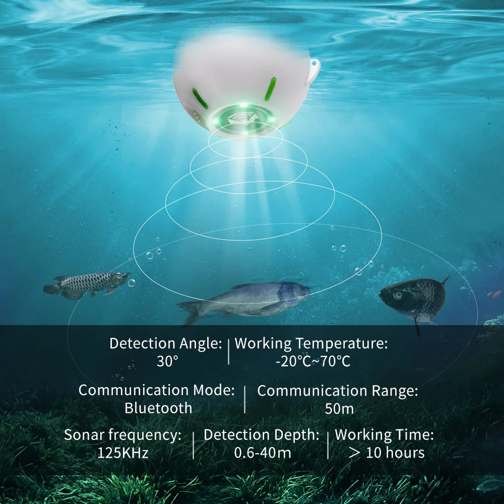 JOYLOG Smart Sonar Fish Finder Rechargeable Sensor 40M Water Depth Echo Sounder Detect Finder fishing for Lake Sea Fishing Tools