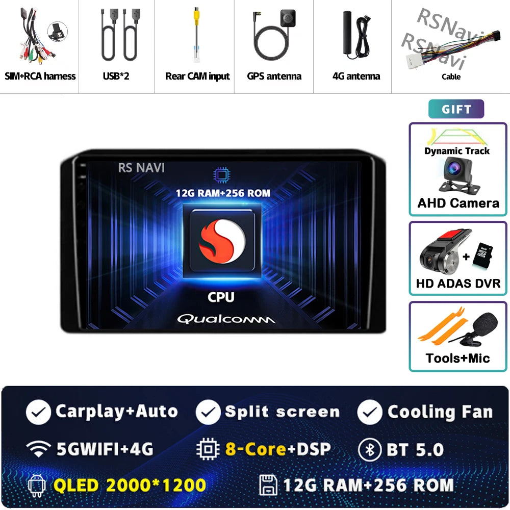 Android 14 Car Radio For Mitsubishi Xpander 2021 2022 Navigation GPS Multimedia Video Player Stereo wifi+4G Carplay Qualcomm DSP