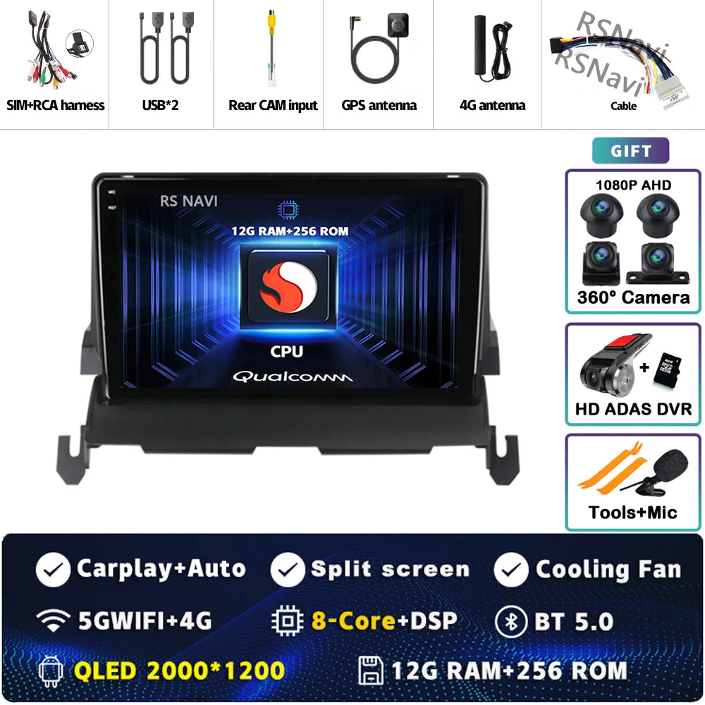 Android 14 CarPlay Car Radio for Dodge Journey 2009 2010 2011 2012 Multimedia Navigation GPS Stereo Auto video Head Unit 2 DIN