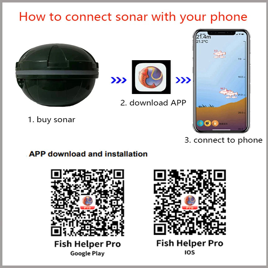 2025 New Design Brand New Smart Phone Fish Finder Sonar Android & IosFish Finder Bluetooth Intelligent Fish Visual Fishing