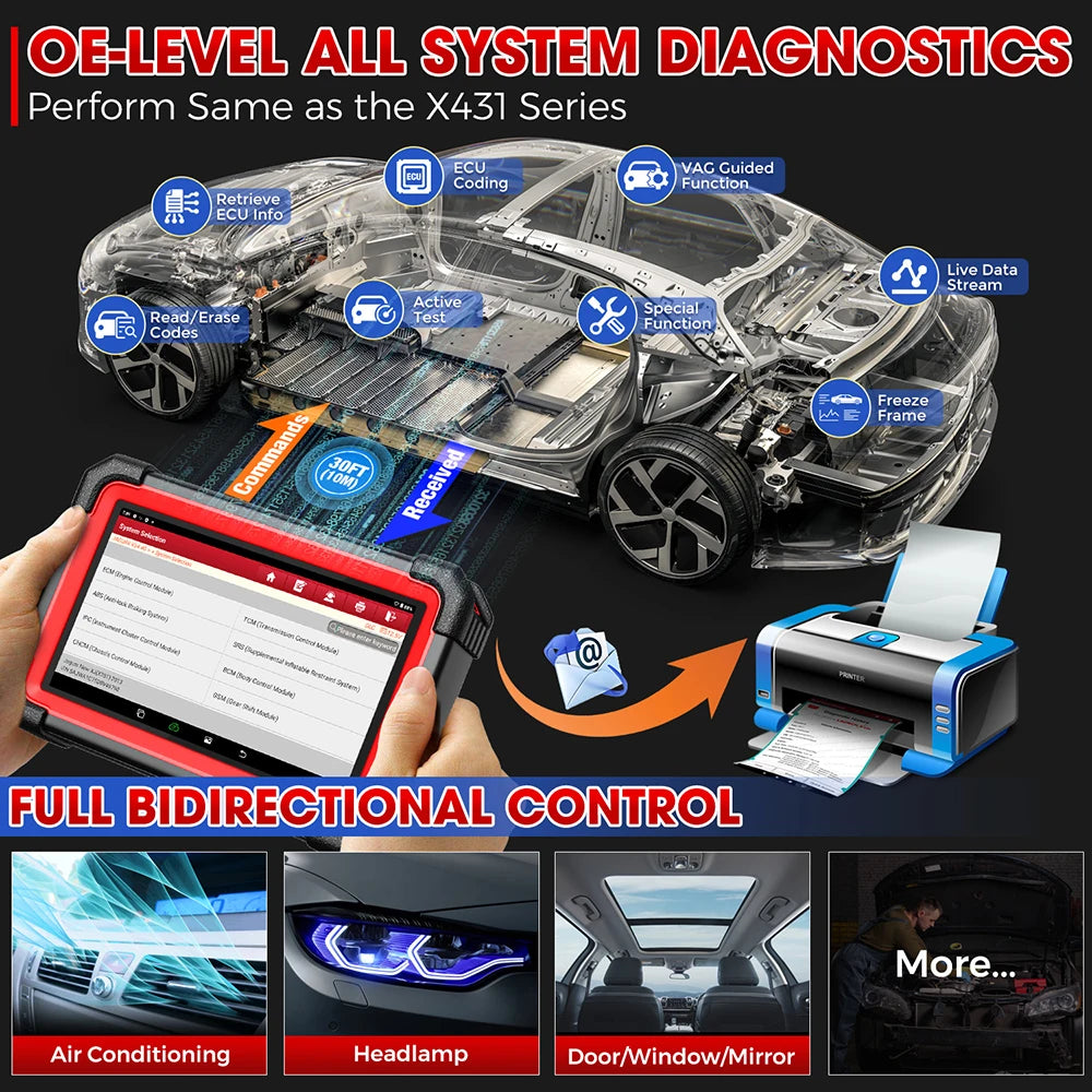 2025 NEW LAUNCH X431 CRP919E BT OBD2 Scanner Bidirectional Scan Tool added CAN FD/DoIP OE-Level All System Diagnostic,with BT ad