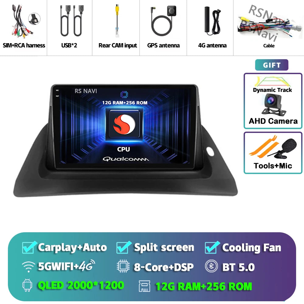 Android 14 Carplay Car Radio For Renault Kangoo 2009 2012 2015 2016 2017 2018 Multimedia Video Player Navigation Stereo 2din DSP