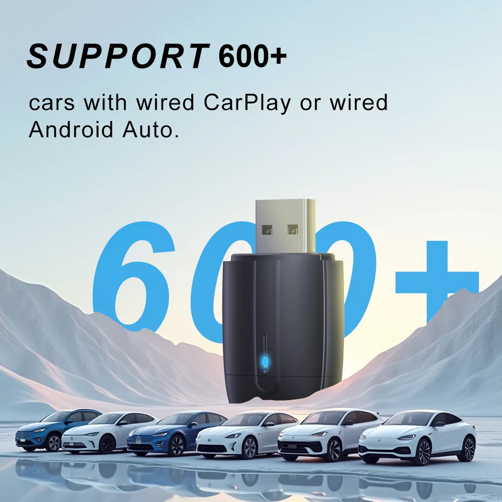 NEW Wireless CarPlay Android Auto Smart Mini Box USB Type-C Plug&Play WiFi Fast Connect Compatible with 98% Cars Carplay Adapter