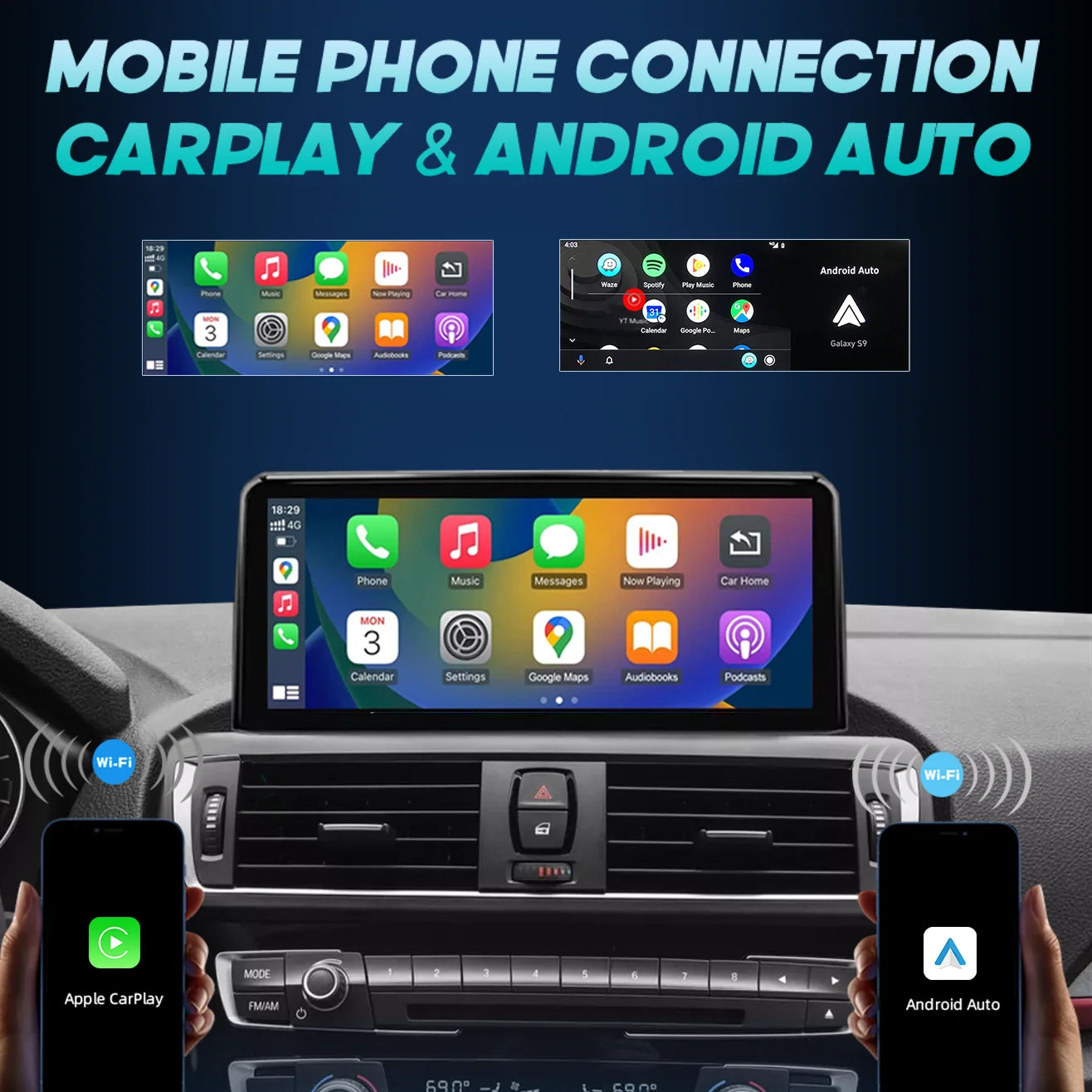Wireless Carplay Android Auto For BMW 3 4 Series F30 F31 F32 F33 F34 F36 NBT Multimedia Display Touch Screen GPS Navi