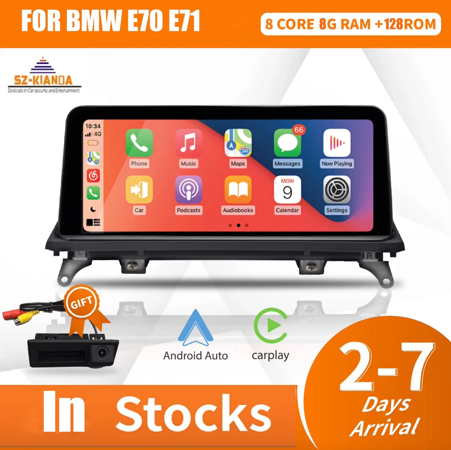 Wireless Carplay Android 14 Car Multimedia Screen for BMW X5 E70 X6 E71 E72 CCC CIC Android Auto Radio GPS 4G SIM Idrive Car PC
