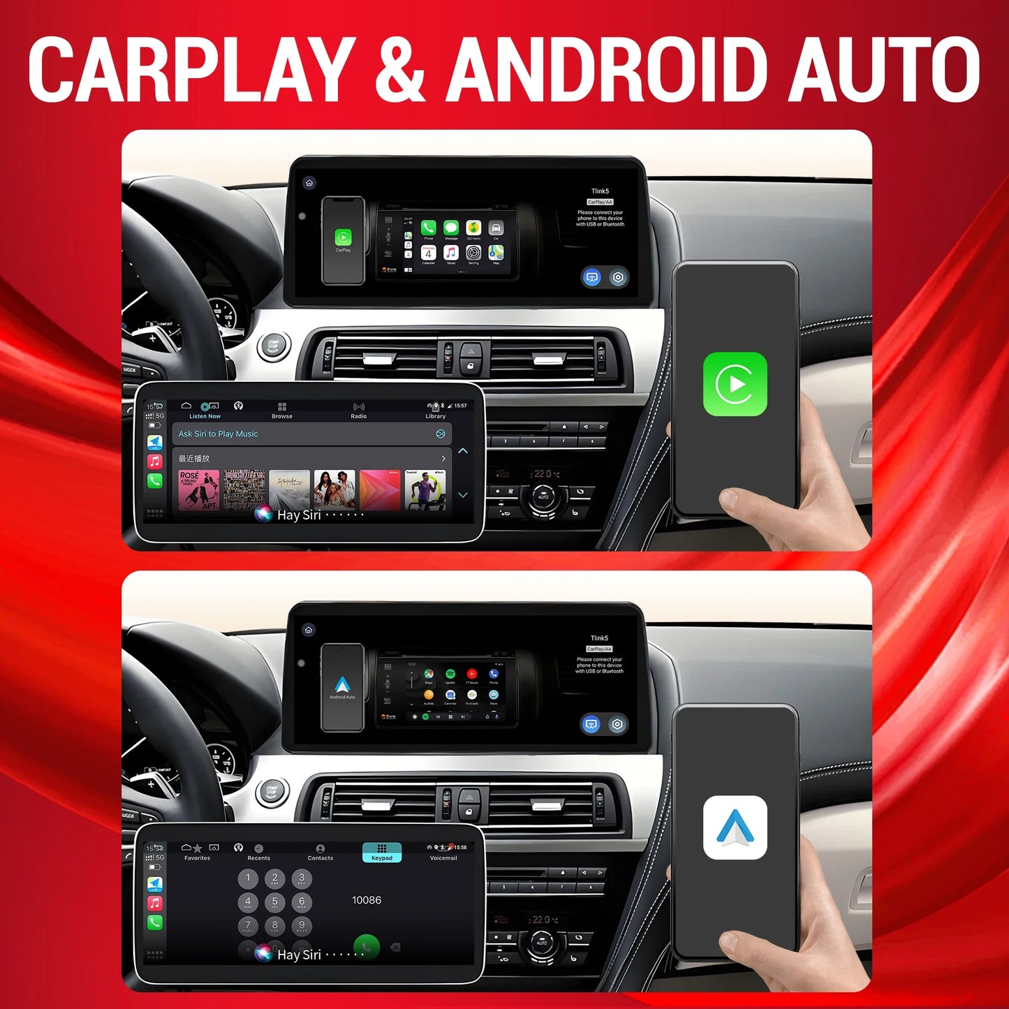 12.3 inch Android 14 For BMW 5 Series E60 E61 2005-2010 Car Radio 4G Wireless BT Carplay Snapdragon 680 Touch Head Unit Screen