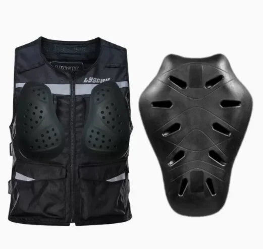 LYSCHY Motorcycle Reflecting Vest Winter Reflective Bike Jacket Men Motocross Riding Equipment with Protective Gear Safety Vest