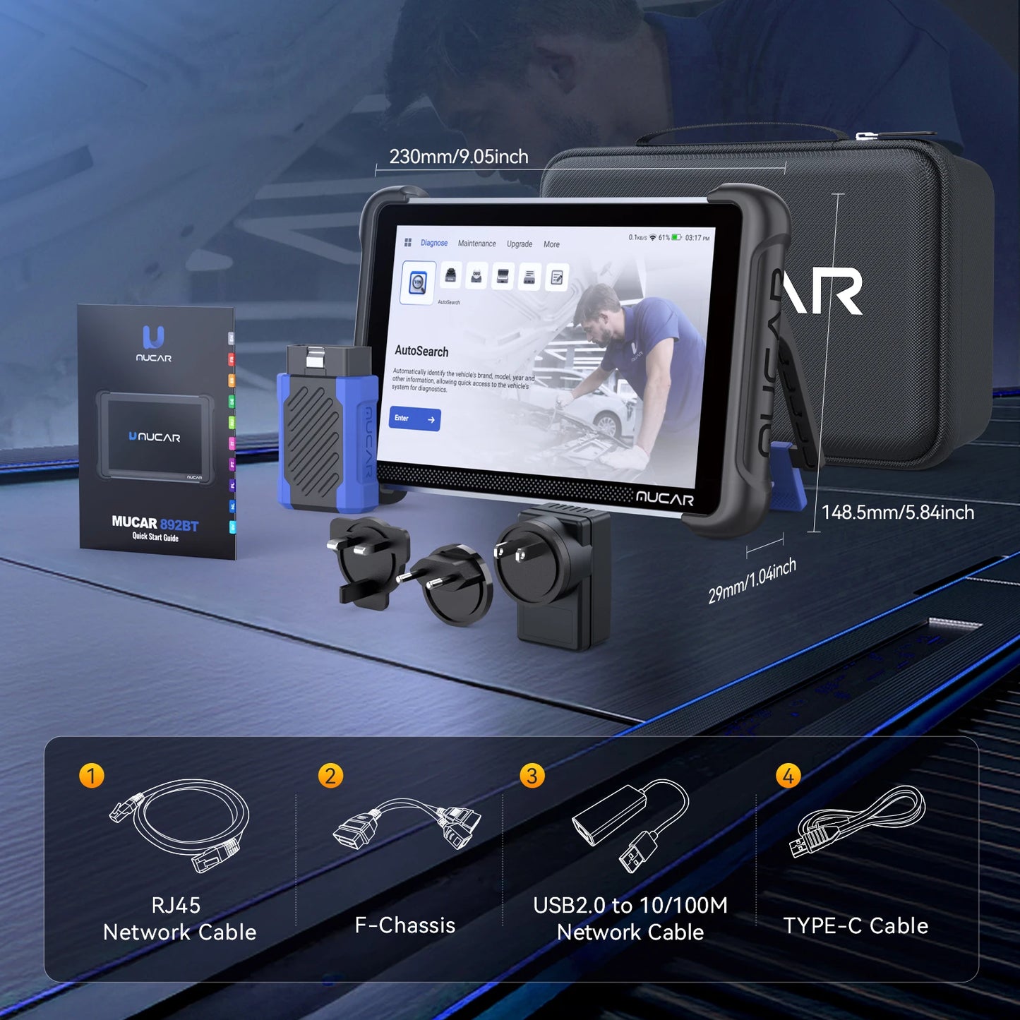 MUCAR 892BT Professional Diagnostic Tools CANFD DOIP ECU Coding 34 Resets Lifetime Free Update Full System OBD2 Scanner VS 689BT