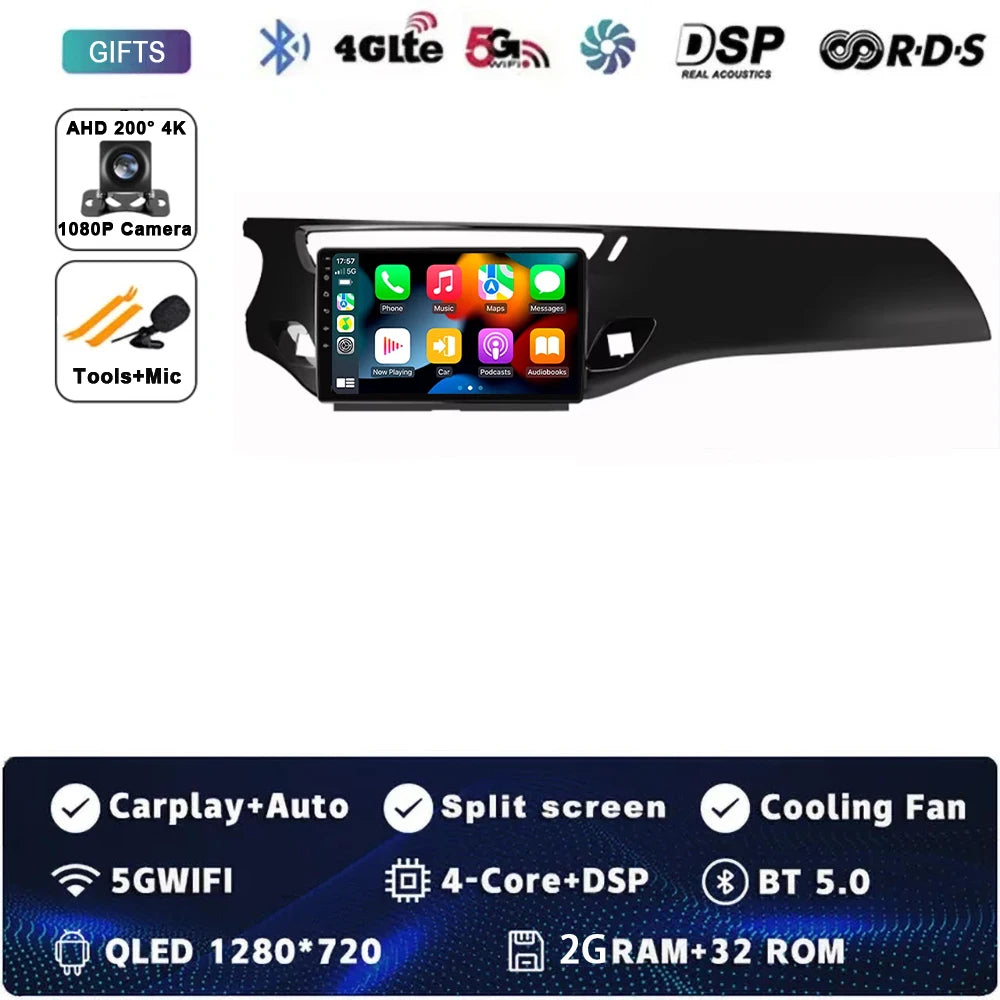 Car Radio Carplay Android 15 For Citroen C3 DS3 2010 - 2016 Navigation GPS Android Auto Multimedia Player Stereo 4G Wifi No 2din
