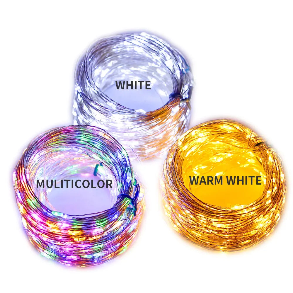10M-200M LED String Lights Street Fairy Lights Christmas Lights Tree Garland For Outdoor Home Party New Year Wedding Decoration