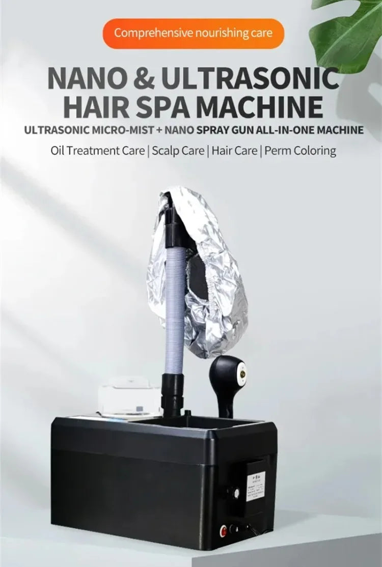 Nano Ultrasonic Hair Spa Machine Scalp Care Deep Conditioning Hair Steamer Head-Mounted Smoothing