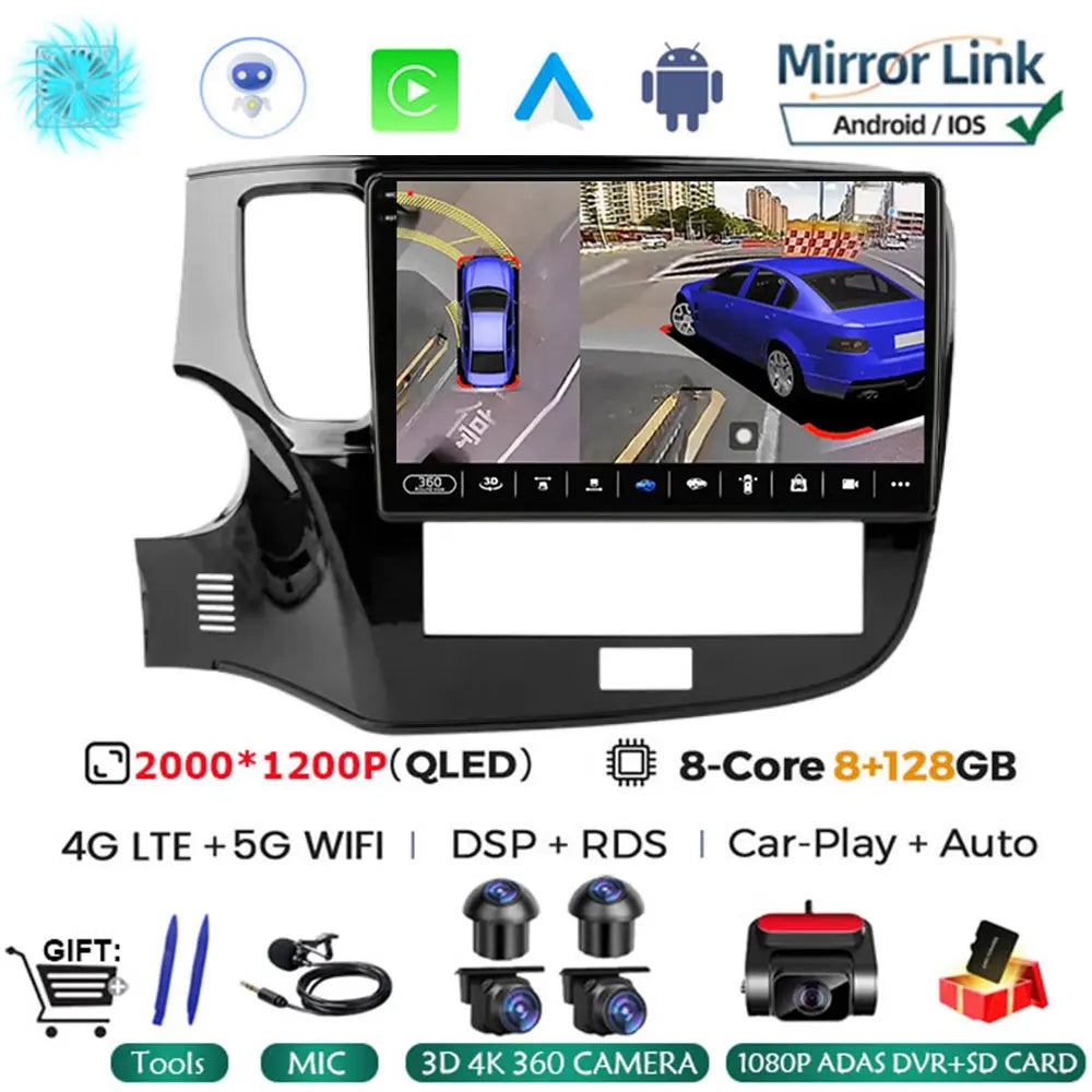 Android 14 Car Radio Multimedia Automotive Carplay Android Auto Wireless For Mitsubishi Outlander 3 2012-2018 Autoradio Stereo