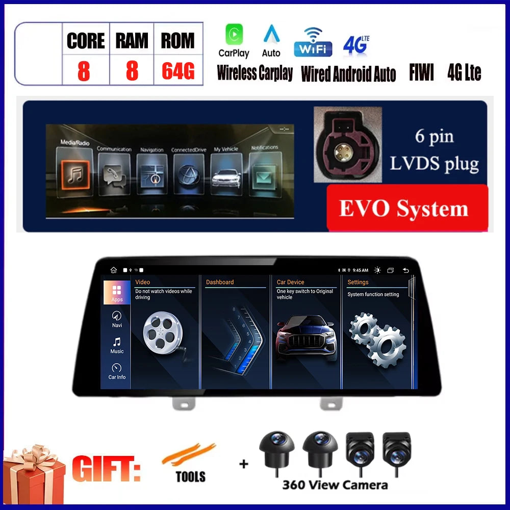 For BMW X3 G01 X4 G02 2018 2019 Car Carplay 12.3 Inch Android Touch Screen Monitor Stereo Speakers Radio Multimedia Player Auto