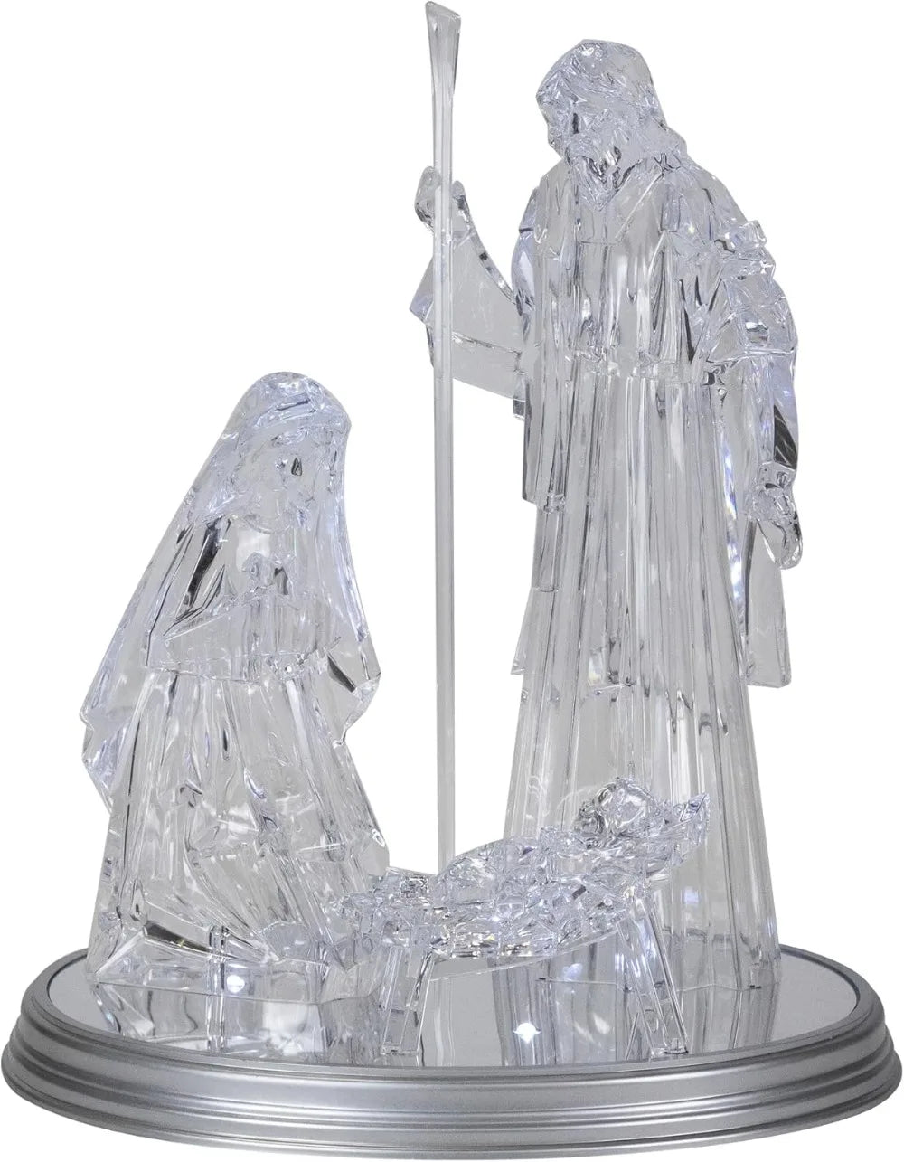 Northlight LED Lighted Acrylic Holy Family Nativity Scene on Mirror Christmas Decoration - 17"
