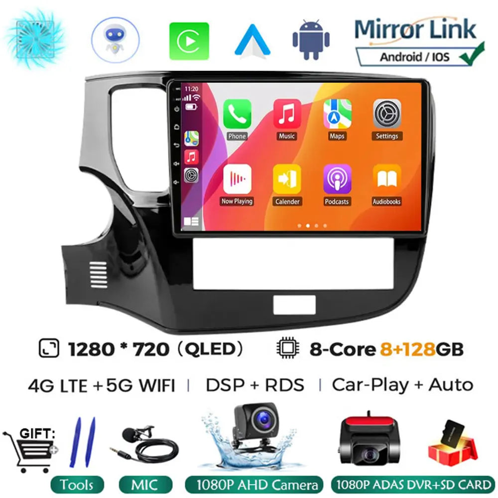 Android 14 Car Radio Multimedia Automotive Carplay Android Auto Wireless For Mitsubishi Outlander 3 2012-2018 Autoradio Stereo