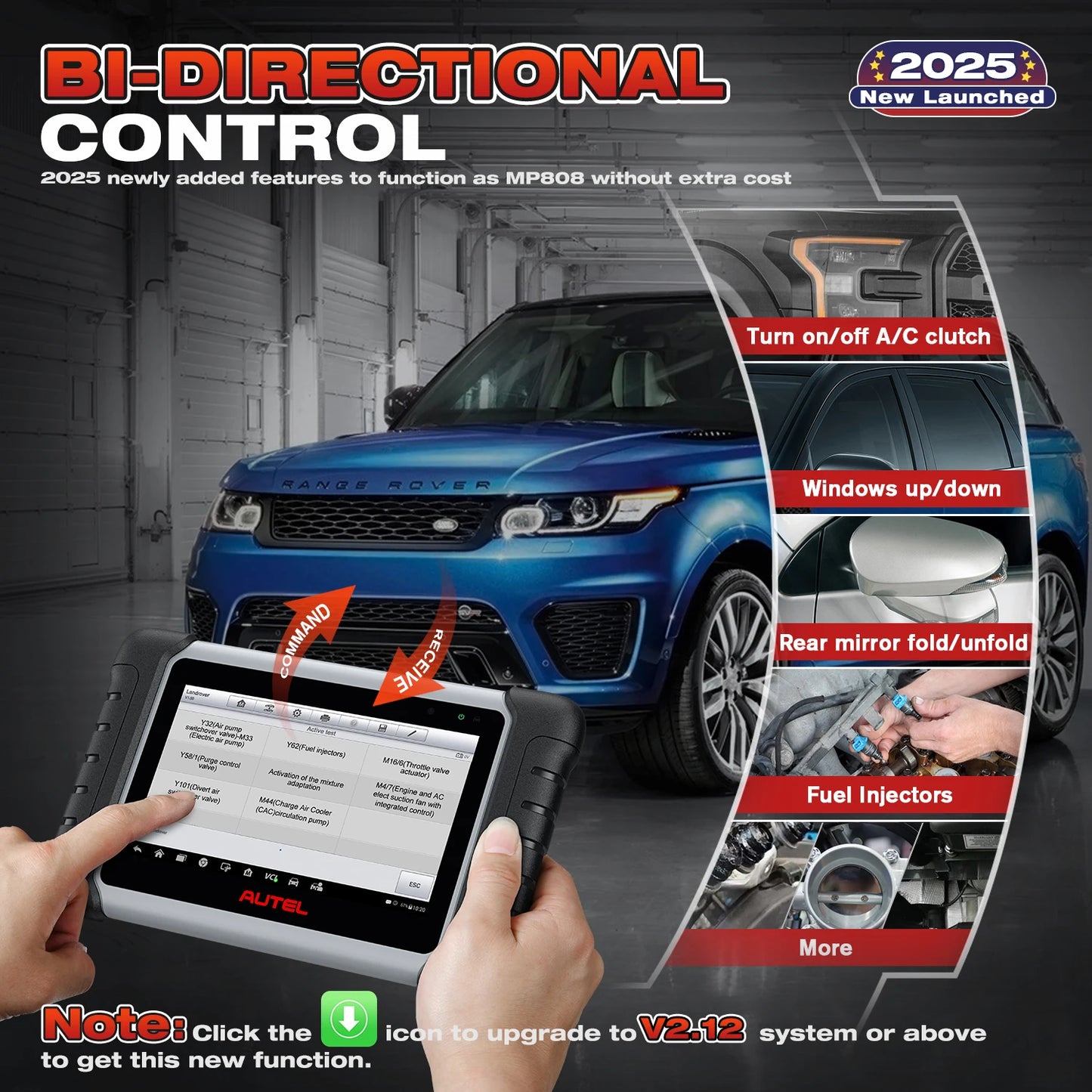 Autel MaxiCOM MK808BT Pro OBD2 Scanner 2025 Newest Car Diagnostic Tool Auto IMMO/EPB/SAS/BMS/TPMS/DPF Upgraded MK808BT MK900BT