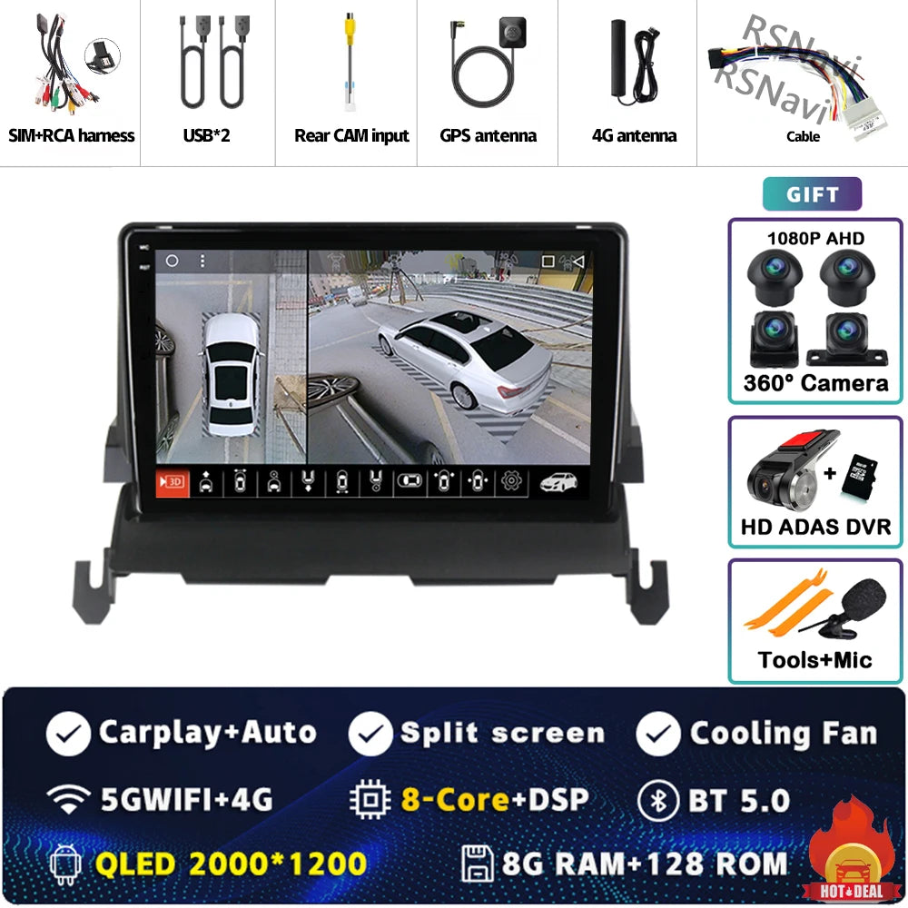 Android 14 CarPlay Car Radio for Dodge Journey 2009 2010 2011 2012 Multimedia Navigation GPS Stereo Auto video Head Unit 2 DIN