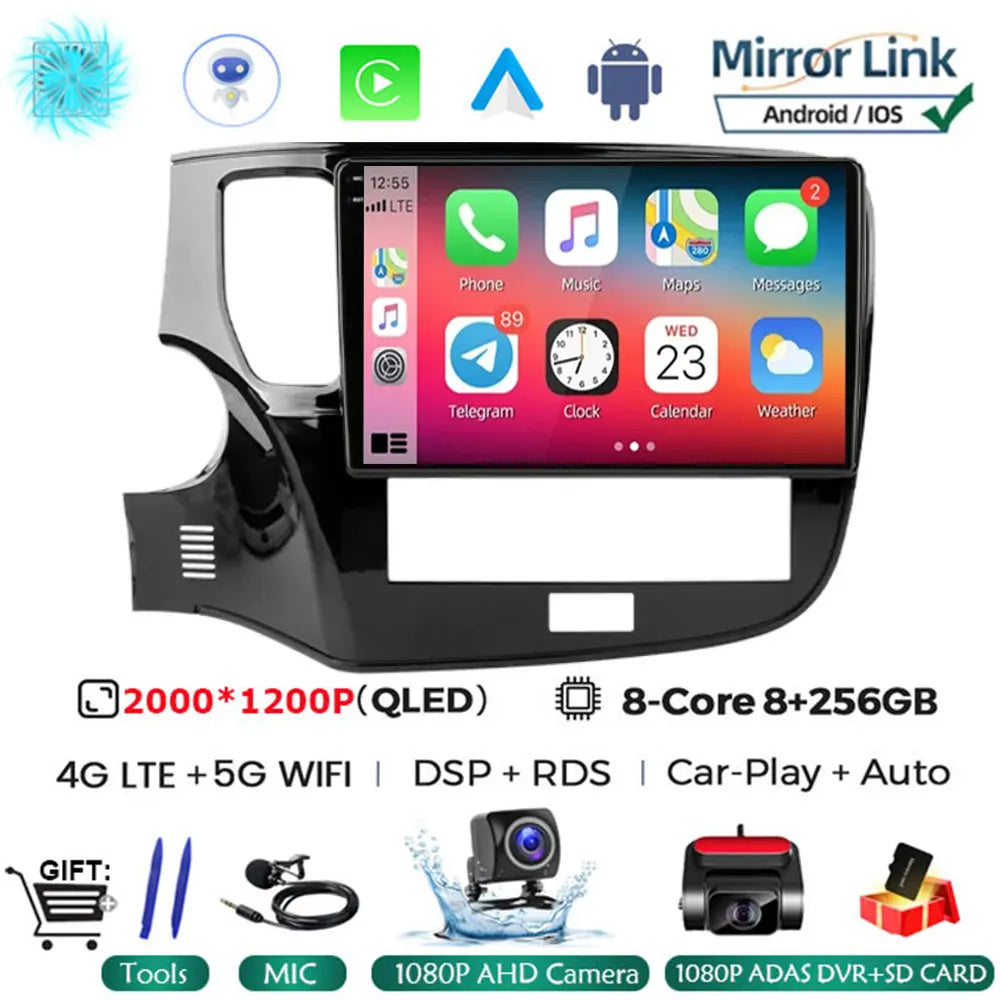 Android 14 Car Radio Multimedia Automotive Carplay Android Auto Wireless For Mitsubishi Outlander 3 2012-2018 Autoradio Stereo