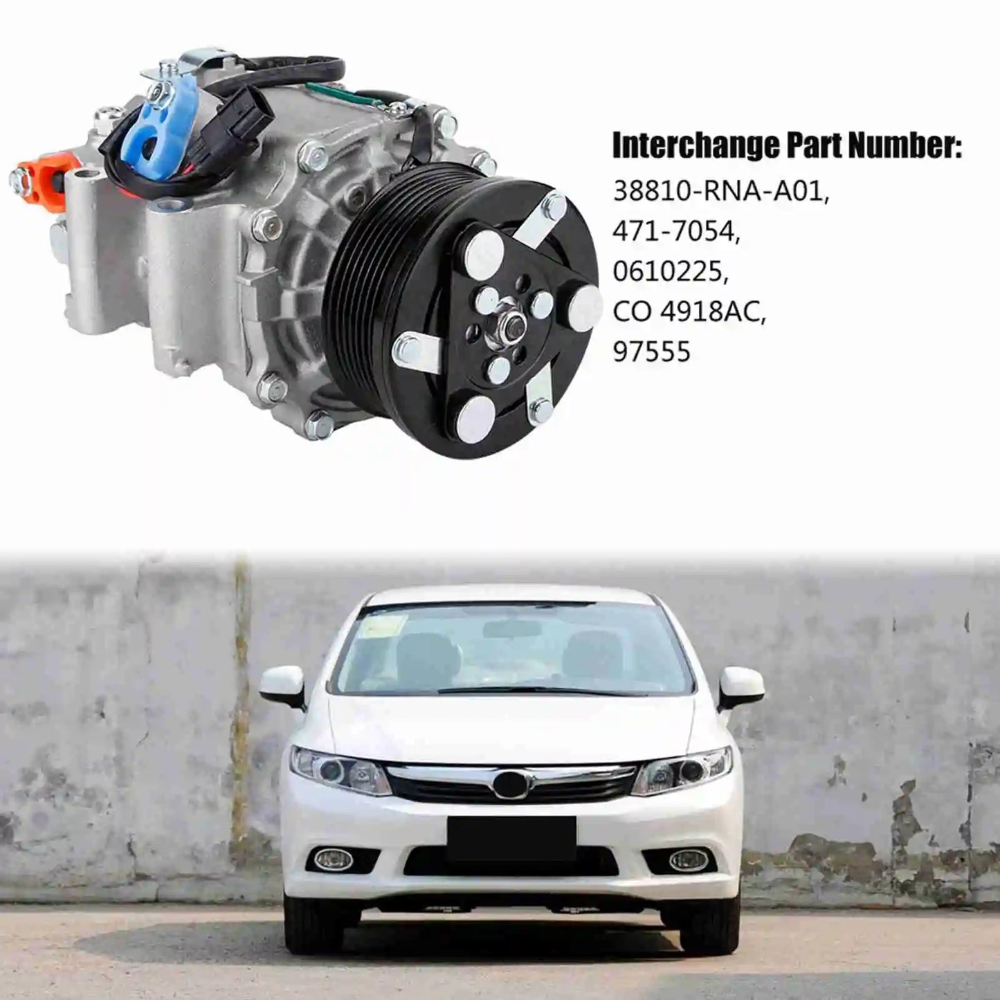 Air Conditioning A/C Compressor for 1.8L 2006 2007 2008 2009 2010 38810-RNA-A01 A/C Compressor for