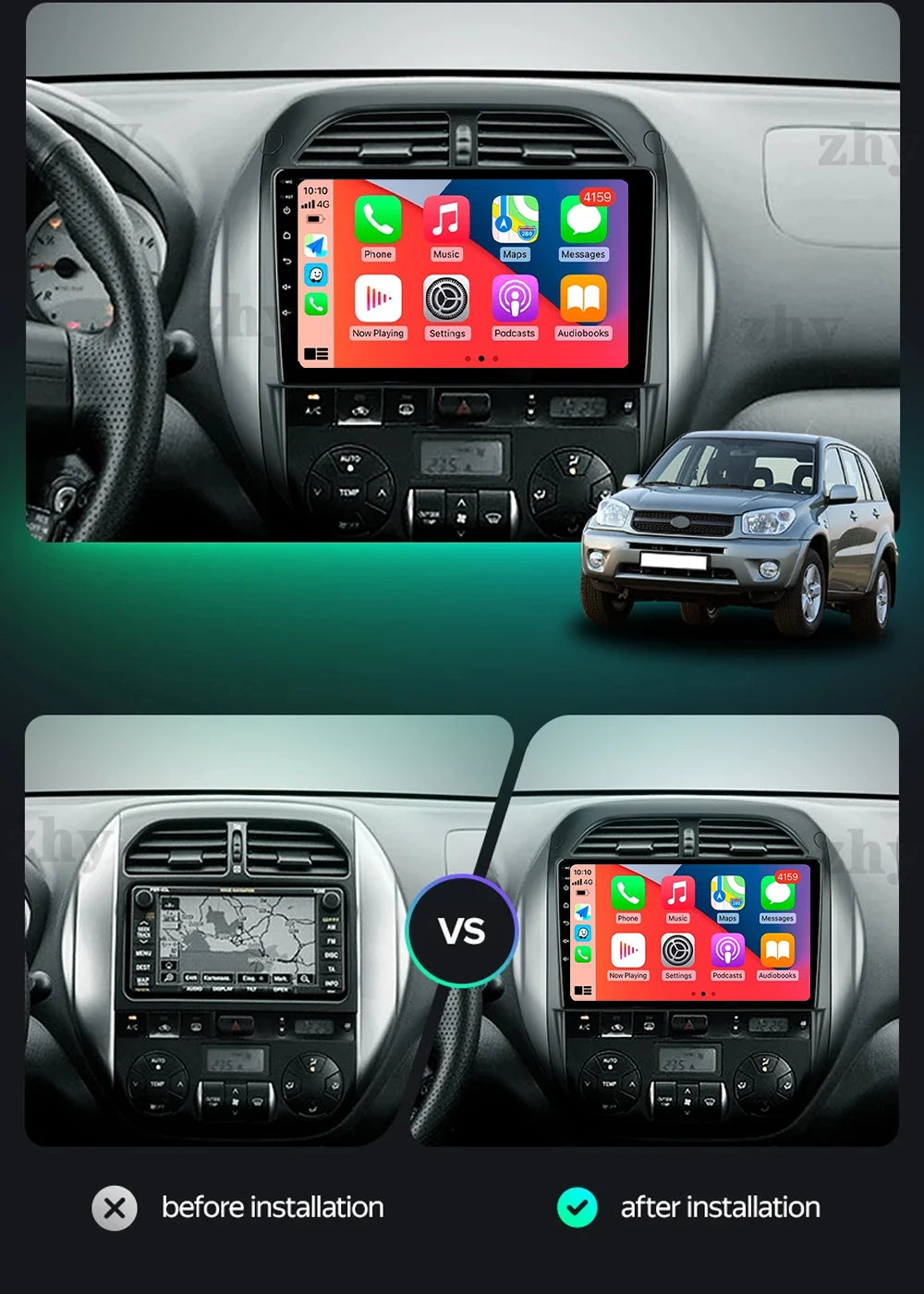 Android 15 Auto Radio For Toyota RAV4 RAV 4 2003 2004 2005 DSP Carplay GPS Navigation Multimedia Video Player Stereo 2din DVD