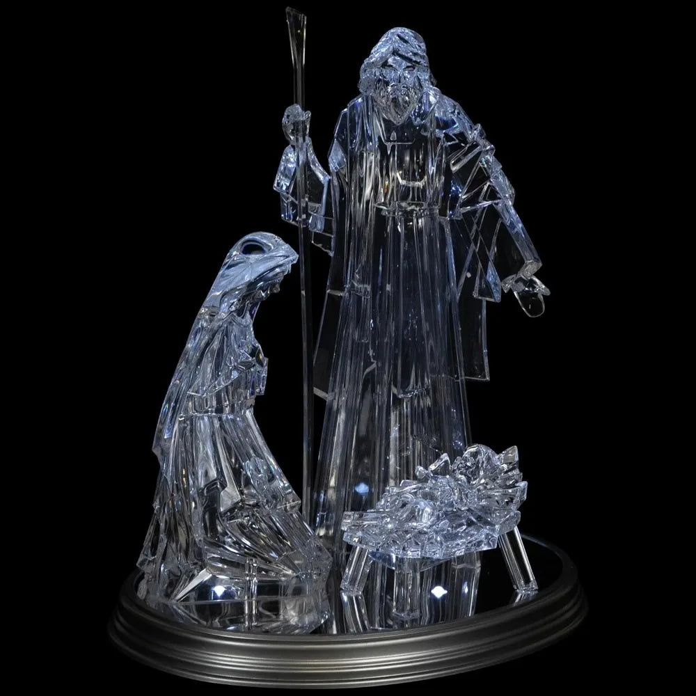 Northlight LED Lighted Acrylic Holy Family Nativity Scene on Mirror Christmas Decoration - 17"
