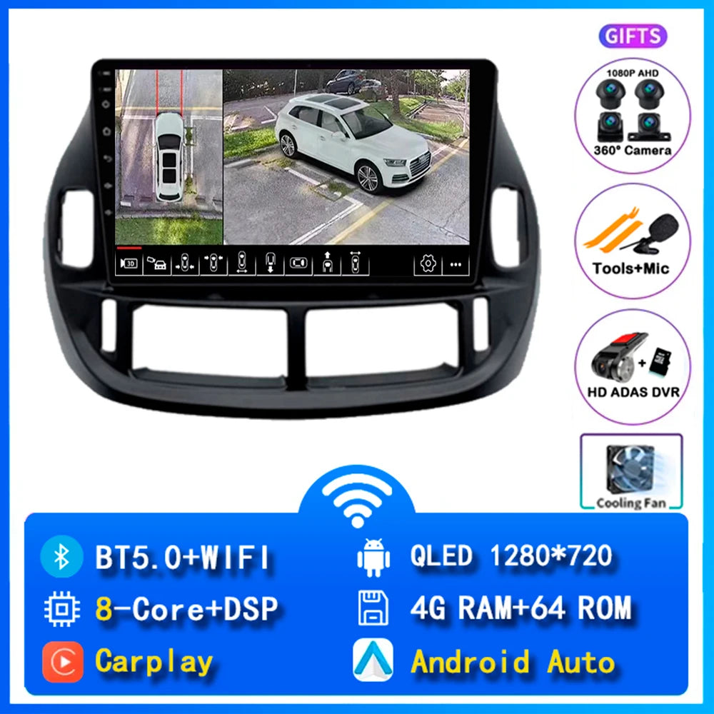 Android 14 Carplay Car Radio For Toyota Estima ACR30 2000 2001 2002 -2005 Navigation DSP Multimedia Player stereo wifi+4G BT GPS