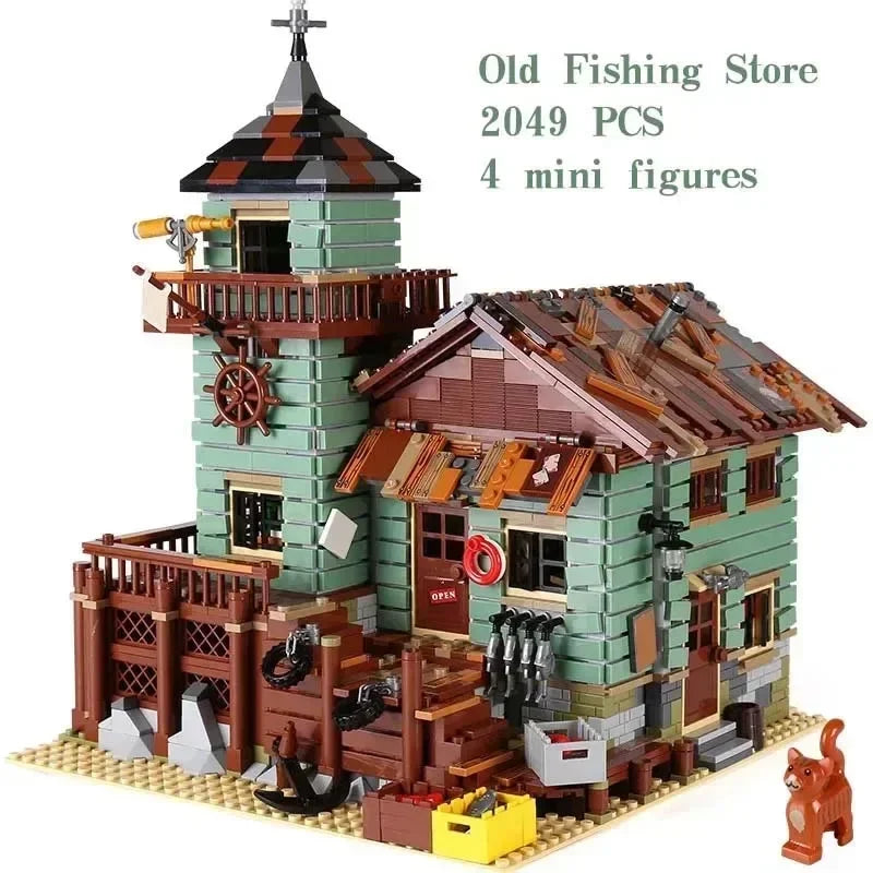 2049 PCS Old Fishing Store Model Building Blocks Bricks Birthday Christmas Gift Toys Compatible With 21310
