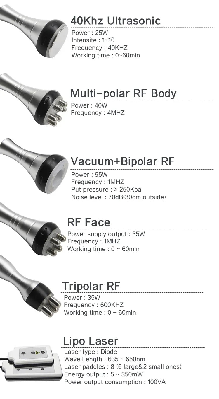 40K Cavitation Ultrasonic Body Slimming Machine Multi-Polar Anti-Wrinkle Rejuvenation Skin Lift Tighten