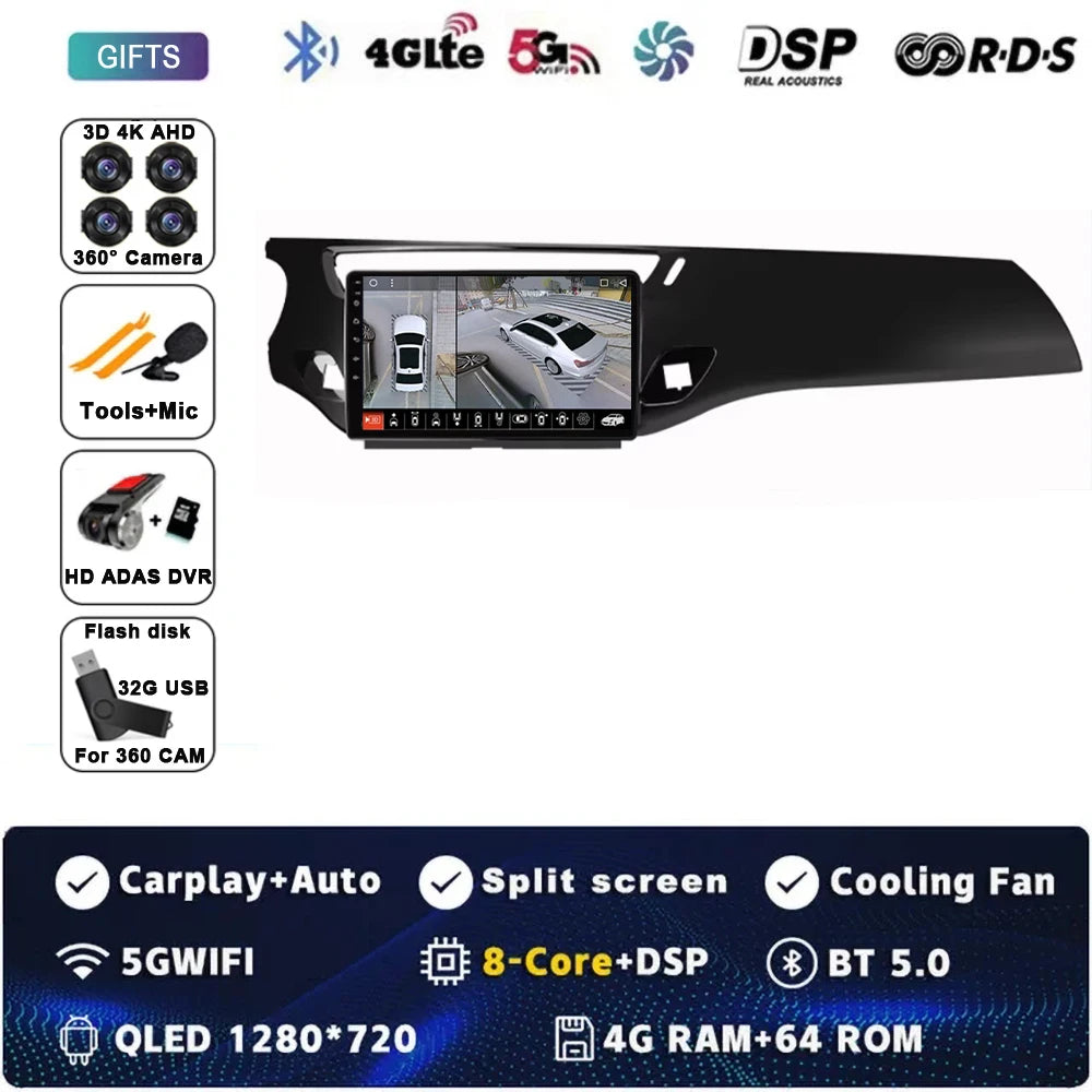 Car Radio Carplay Android 15 For Citroen C3 DS3 2010 - 2016 Navigation GPS Android Auto Multimedia Player Stereo 4G Wifi No 2din