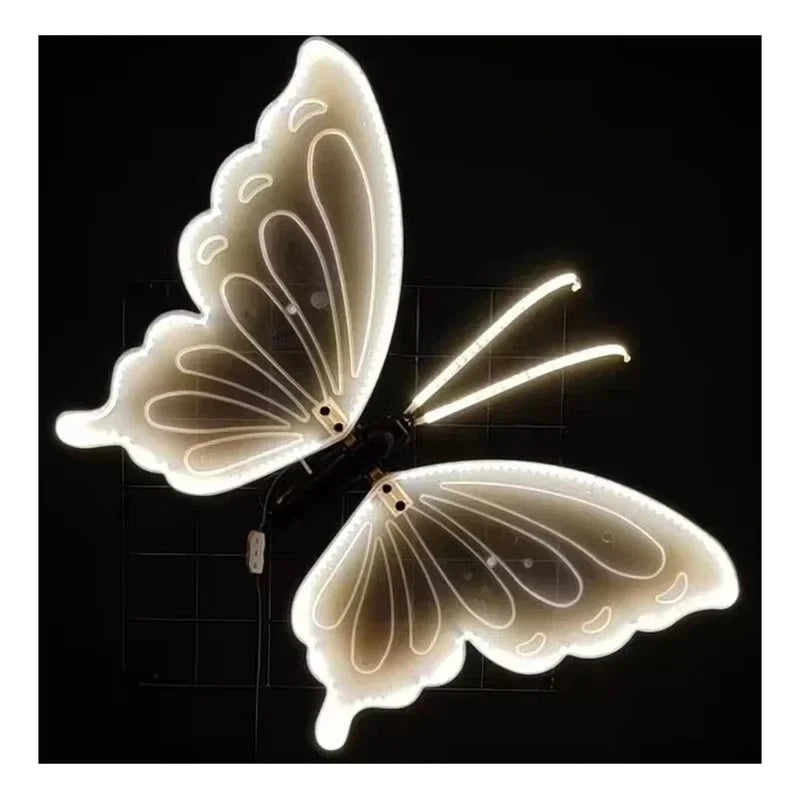 2pcs LED Outdoor Simulation Dynamic Static Butterfly Lights Holiday Party Home Christmas Decorations