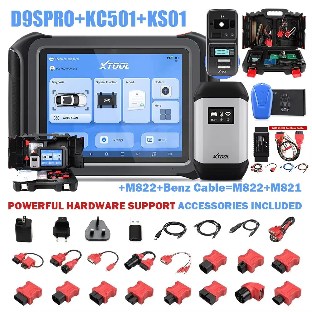 2025 XTOOL D9S Pro Car Diagnostic Tools ECU Coding Programming Bi-Directional Key Programmer Topology Map CAN FD DoIP 42 Resets
