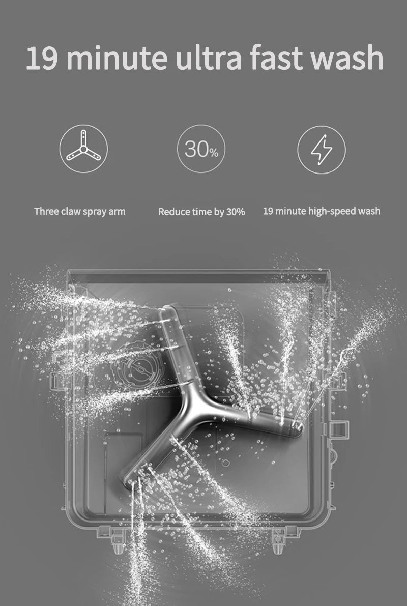 Automatic Intelligent Table Dishwasher Vegetable And Fruits Integrated 220V 50Hz Portable Dishwash