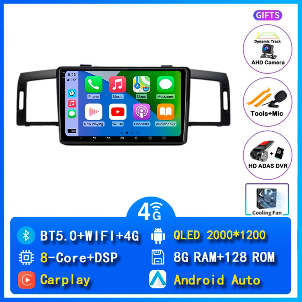 Android 14 Carplay Car Radio For Infiniti M35 2003 - 2010 NISSAN FUGA 2005 - 2010 Navigation Multimedia Player Stereo WiFi+4G BT