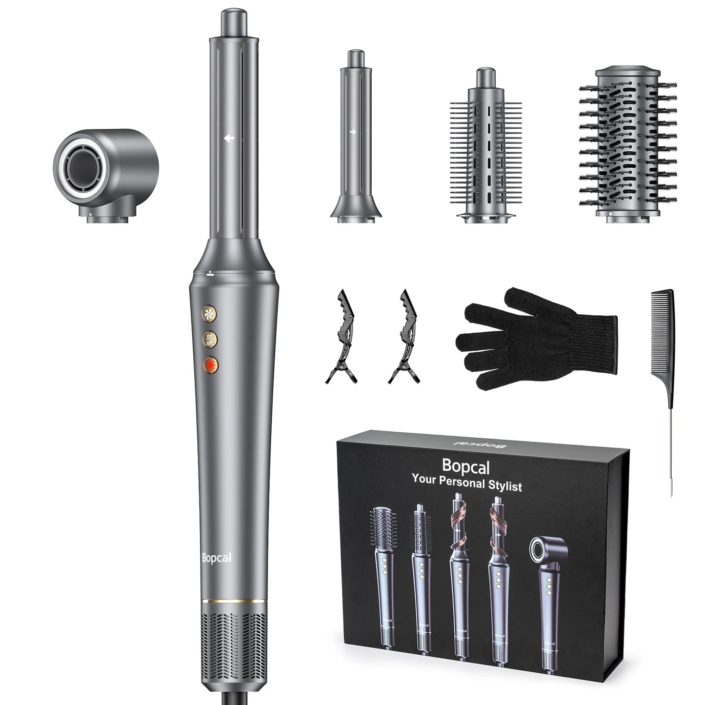 5 in 1 Hair Dryer,Multi Styling Tool,Straightener & 32mm Curling 300 Million Negative Ions Hair Care 1-3 Mins Quick Drying Gifts