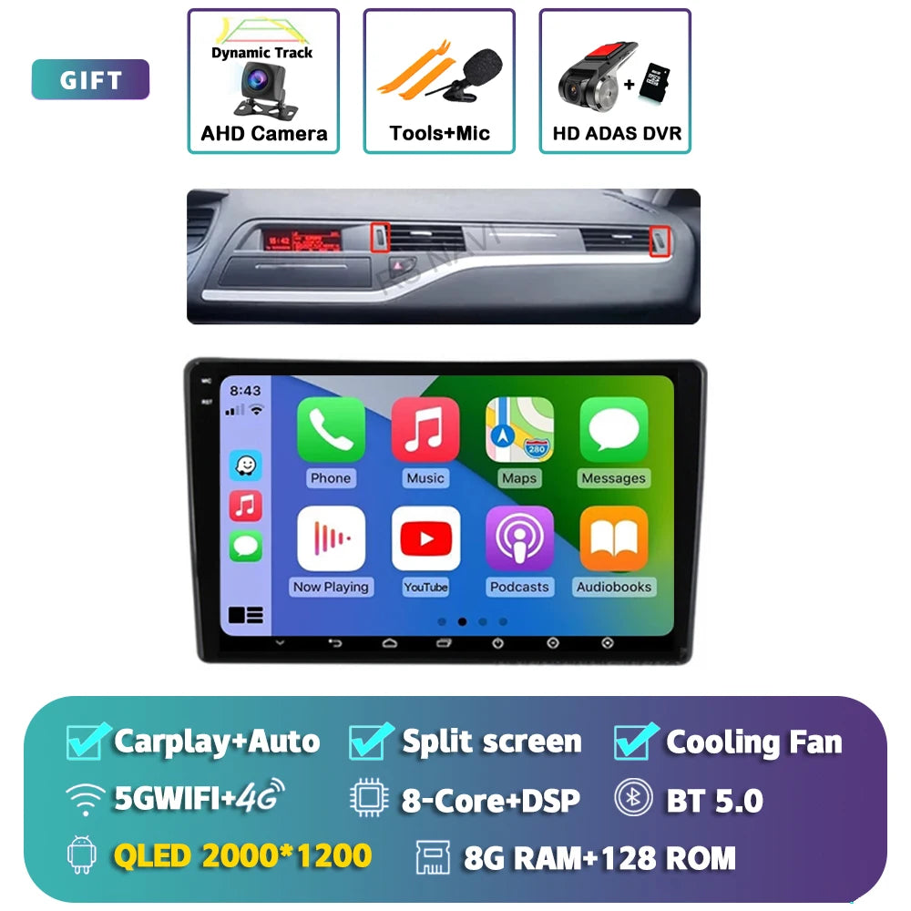 Android 14 Carplay Car Radio Multimedia For Citroen C5 2008 2009 2010 -2017 navigation video DVD Autoradio Stereo 2din Head Unit