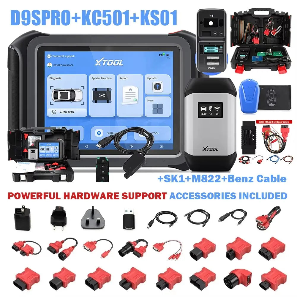 2025 XTOOL D9S Pro Car Diagnostic Tools ECU Coding Programming Bi-Directional Key Programmer Topology Map CAN FD DoIP 42 Resets