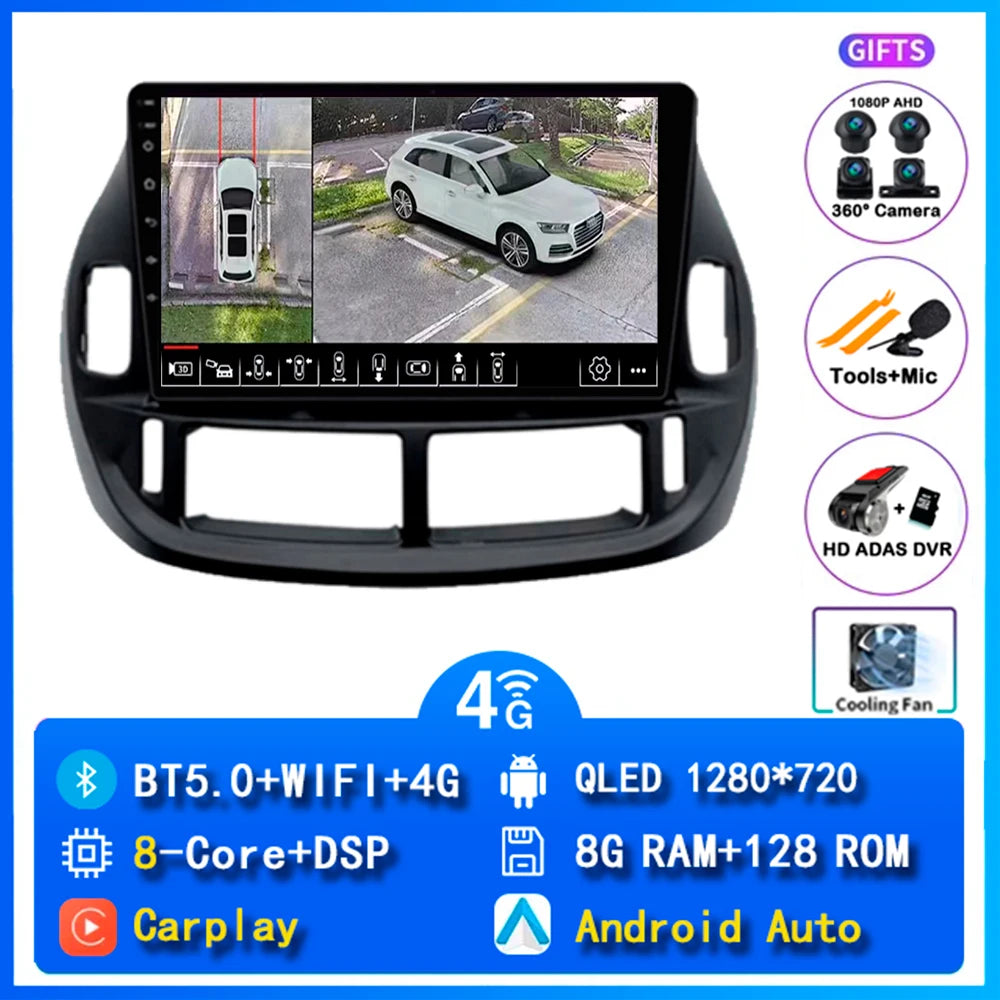Android 14 Carplay Car Radio For Toyota Estima ACR30 2000 2001 2002 -2005 Navigation DSP Multimedia Player stereo wifi+4G BT GPS