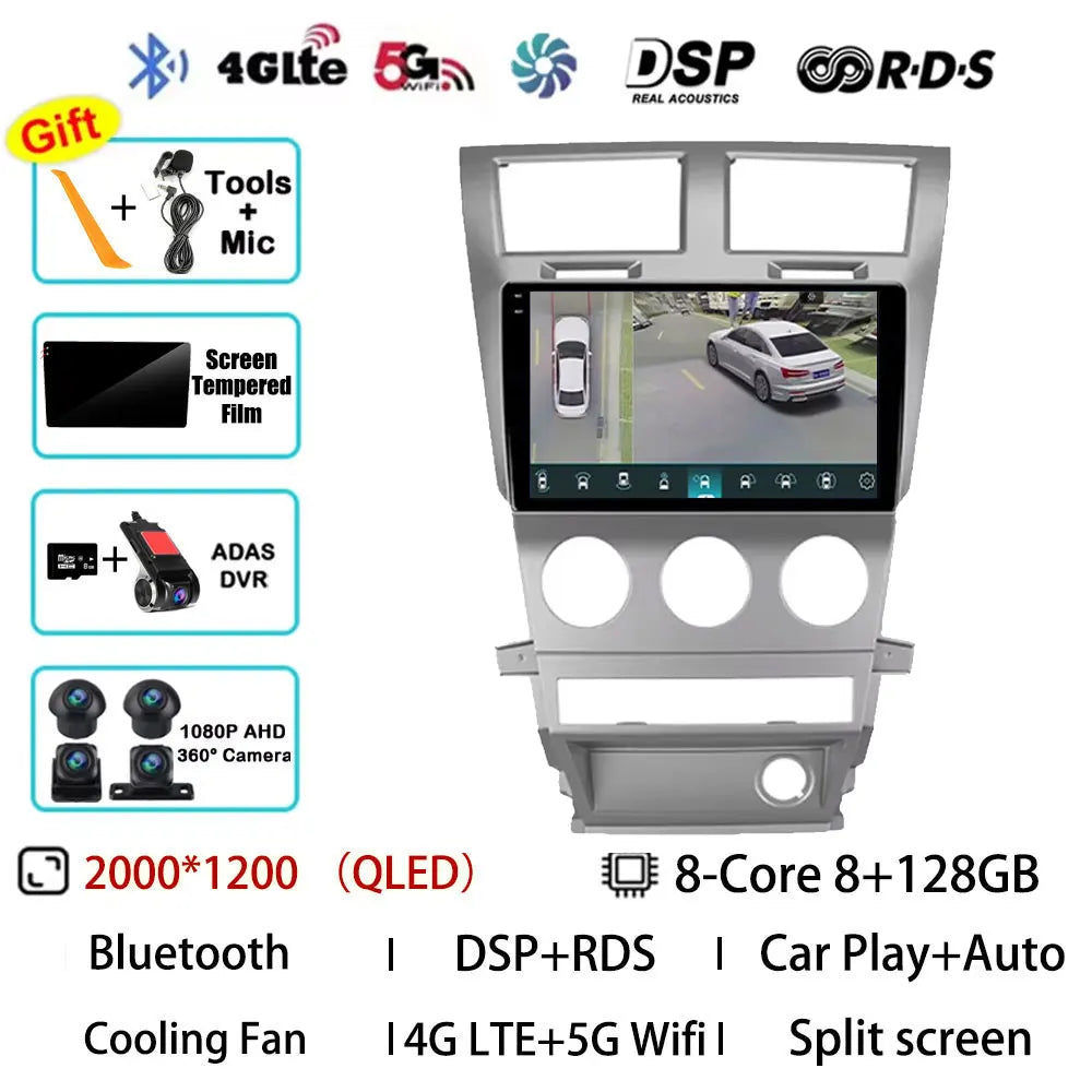 Android 15 Car Radio For Dodge Avenger JS 2007 - 2010 For Dodge Nitro 2006 - 2011 Multimedia Stereo Player NAVI DSP GPS QLED RDS
